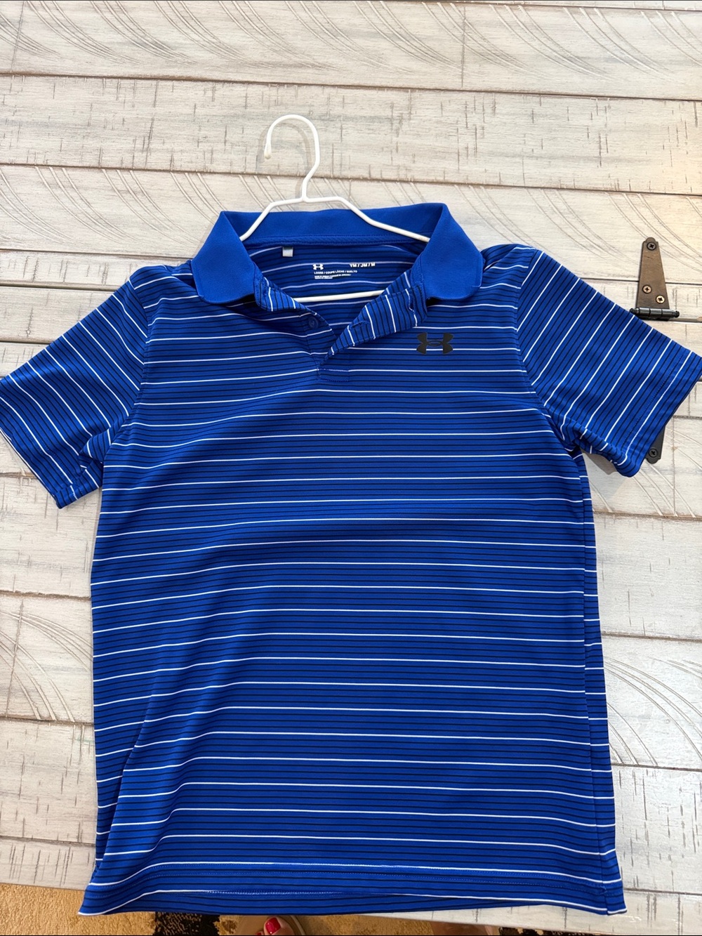 Under Armour Boys Royal Blue Striped Polo